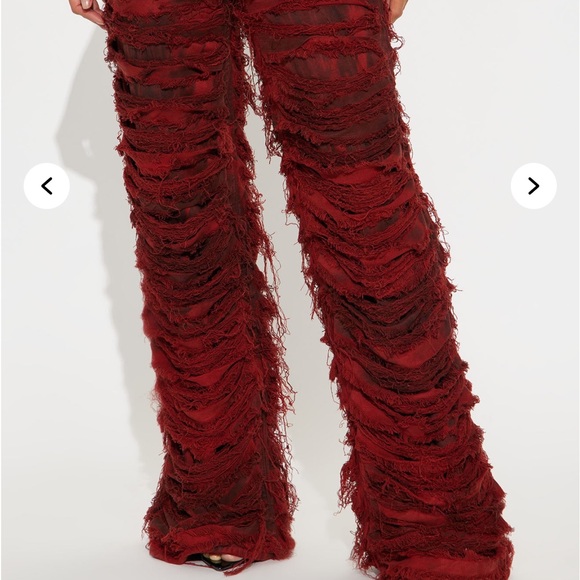 Denim - Stylish Red Distressed Pants